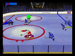 Olympic Hockey Nagano '98 (Japan) In game screenshot